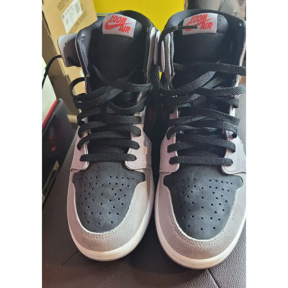 Air Jordan 1 Zoom CMFT 2 Black Fire Red Cement Grey Size 10 DV1307-060